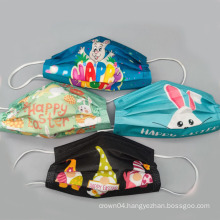 Fashion Customized Disposable Easter Day Maskes, Rabbit Eggs Print 3ply Face Maskes